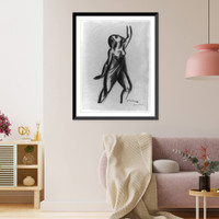 Historic Framed Print, Dancing figure,  17-7/8" x 21-7/8"