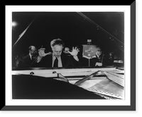 Arthur Rubinstein at piano assisted by Arthur Susskind and the Philharmonica Orchestra making RCA recording, Antique Poster