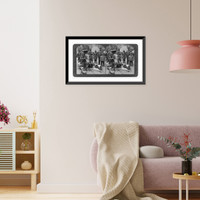 Historic Framed Print, Basuto Chief and men (So. Africa) with the long and the short" of the Boer Army,  World's Fair,  St. Louis",  17-7/8" x 21-7/8"