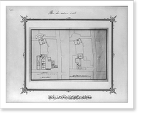 Construction plans, imperial military middle school Bursa Mekteb-i R&uuml;sdiye-yi Askeri-yi - 2, Antique Print