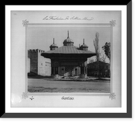 Historic Framed Print, [A fountain at the Bab-i H&uuml;mayun (Imperial Gate)].Lieutenant Colonel of the General Staff, Ali Riza Bey.,  17-7/8" x 21-7/8"