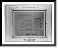 Historic Framed Print, [The plan of the basement of the Imperial Military Middle School in Fatih],  17-7/8" x 21-7/8"