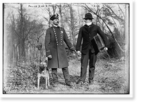 Police dogs, policeman, and thief, New York City, Antique Poster