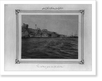 Historic Framed Print, [View of Istanbul walls from the sea].Abdullah Fr&egrave;res.,  17-7/8" x 21-7/8"