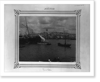 Historic Framed Print, [View of Galata from the sea].Constantinople, Abdullah Fr&egrave;res. - 2,  17-7/8" x 21-7/8"