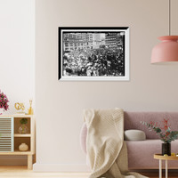 Historic Framed Print, Mayday Crowd - Union Sq.,  17-7/8" x 21-7/8"