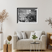 Historic Framed Print, Mayday Crowd - Union Sq.,  17-7/8" x 21-7/8"