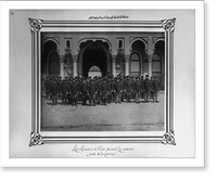 A group photograph of the officers in front of the door of the barracks.Constantinople, Abdullah Fr&egrave;res, Vintage Poster