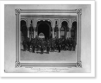 Position of the officers of the First and Second Battalion in full dress. Second Division of the Fire Brigade.Abdullah Fr&egrave;res, Phot., Constantinople, Antique Poster