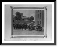 Position of the Second Battalion of the Second Division of the Fire Brigade drilling with fire apparatus.Abdullah Fr&egrave;res, Phot., Constantinople, Historic Print
