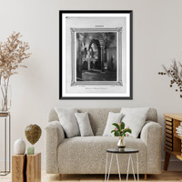 Historic Framed Print, [The interior of the S&uuml;leymaniye Camii (mosque)].Abdullah Fr&egrave;res, Phot., Constantinople. - 4,  17-7/8" x 21-7/8"