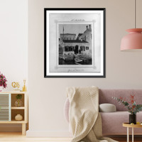 Historic Framed Print, [The recently constructed office of the port in Sakiz],  17-7/8" x 21-7/8"