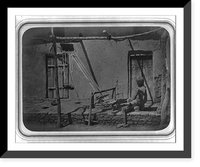Historic Framed Print, Khlopkovoe proizvodstvo. Tkatskii stanok dlia alachi. (dukani alacha),  17-7/8" x 21-7/8"