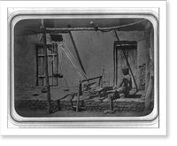 Historic Framed Print, Khlopkovoe proizvodstvo. Tkatskii stanok dlia alachi. (dukani alacha),  17-7/8" x 21-7/8"