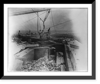 6 men working on construction of the attic octagon of the Thomas Jefferson Bldg. of the Library of Congress, Vintage Print