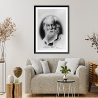 Historic Framed Print, Walt Whitman, 1819-1892 - 17,  17-7/8" x 21-7/8"