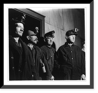 Historic Framed Print, [Andrew Scavnicky with fellow coal miners, Hazelton, Pa.: 4 miners at pit head waiting for man car],  17-7/8" x 21-7/8"