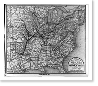 Vintage Railroad - Railroads & Depots - Map showing the Missouri