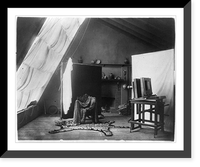 Interior of Frances Benjamin Johnston's studio at 1332 V St. NW, Washington, D.C., showing a large camera and props arranged for a portrait, Historic Reproduction