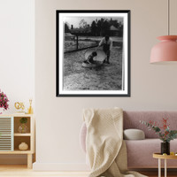 Historic Framed Print, Back yard H-Bomb shelter,  17-7/8" x 21-7/8"