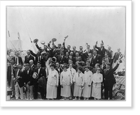 Vintage Sports Photo - Victorious Olympic team members return aboard
