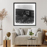 Historic Framed Print, [Tractor disc plowing. On the great stretches of Esdraelon],  17-7/8" x 21-7/8"