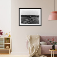 Mouth of the Auji River - Strings of camels fording at the outlet, Antique Poster