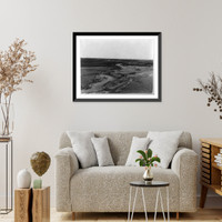 Mouth of the Auji River - Strings of camels fording at the outlet, Antique Poster