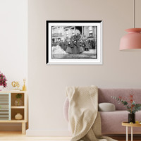 Historic Framed Print, Szecheny wedding-crowd on 5th Ave., New York,  17-7/8" x 21-7/8"