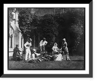 Historic Framed Print, [Group in the Lacock Abbey Cloister],  17-7/8" x 21-7/8"