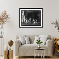 Historic Framed Print, [Group in the Lacock Abbey Cloister],  17-7/8" x 21-7/8"