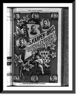 Advertisement for S. Karpen and Bros., Manufacturers of Upholstered Furniture, Chicago, showing 9 portraits (of Karpen Bros.?) and chairs, Vintage Wall Art