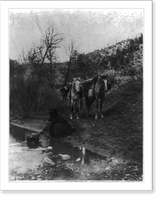 Historic Framed Print, Getting water. Apache,  17-7/8" x 21-7/8"