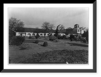 East elevation monastery and church, Mission San Juan Bantista, San Benito Co., Calif, Historic Print