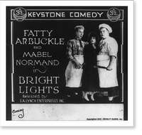 Motion picture advertisements: Bright Lights, starring Fatty Arbuckle and Mabel Normand, Antique Print