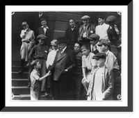 Red" shaking hands with Judge Benjamin Barr Lindsey and telling him about a swimming hole, as a group of boys look on, on steps. Denver, Colo.", Vintage Print