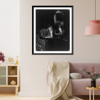 Lillian and her friends using the General Electric water heater, Antique Print