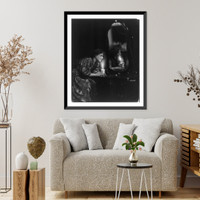 Lillian and her friends using the General Electric water heater, Antique Print