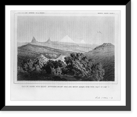 Historic Framed Print, Cascade Range with Mount Jefferson, Mount Hood and Mount Adams, from pass west of Camp 40,  17-7/8" x 21-7/8"