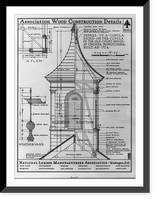 Historic Framed Print, Details of a cupola based on the cupola of the old courthouse at Chester, Pa., built 1724,  17-7/8" x 21-7/8"