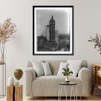 Historic Framed Print, Singer Tower, New York City,  17-7/8" x 21-7/8"