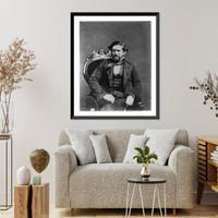 Historic Framed Print, [John Coffee Hays, 3/4-length portrait, seated in chair and facing left],  17-7/8" x 21-7/8"