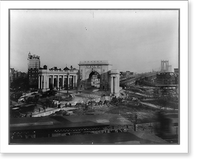 Historic Framed Print, Manhattan Bridge Plaza, Canal. St. and Bowery, N.Y.C.,  17-7/8" x 21-7/8"