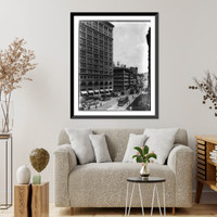 Historic Framed Print, Fourth Avenue north from Eighth Street, N.Y.C.,  17-7/8" x 21-7/8"