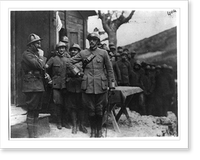Lieut. Cochran putting on Italian helmet presented by Italian commanding general, Antique Print
