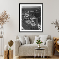 Historic Framed Print, [American Red Cross ambulances at Italian Front: view taken from top of hospital],  17-7/8" x 21-7/8"