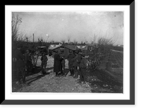 Historic Framed Print, [Groups of A.R.C. ambulance drivers at Italian Front: 9 men],  17-7/8" x 21-7/8"