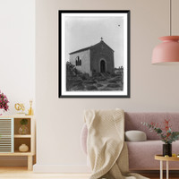 Historic Framed Print, Chapel where funeral of Lieut. McKey was held, Italian Front,  17-7/8" x 21-7/8"