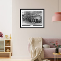 Historic Framed Print, Rolling kitchen of Lieut. McKey struck by shell, Italian Front,  17-7/8" x 21-7/8"