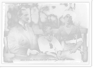 Historic Framed Print, King and Queen of Norway with Crown Prince Olaf,  17-7/8" x 21-7/8"